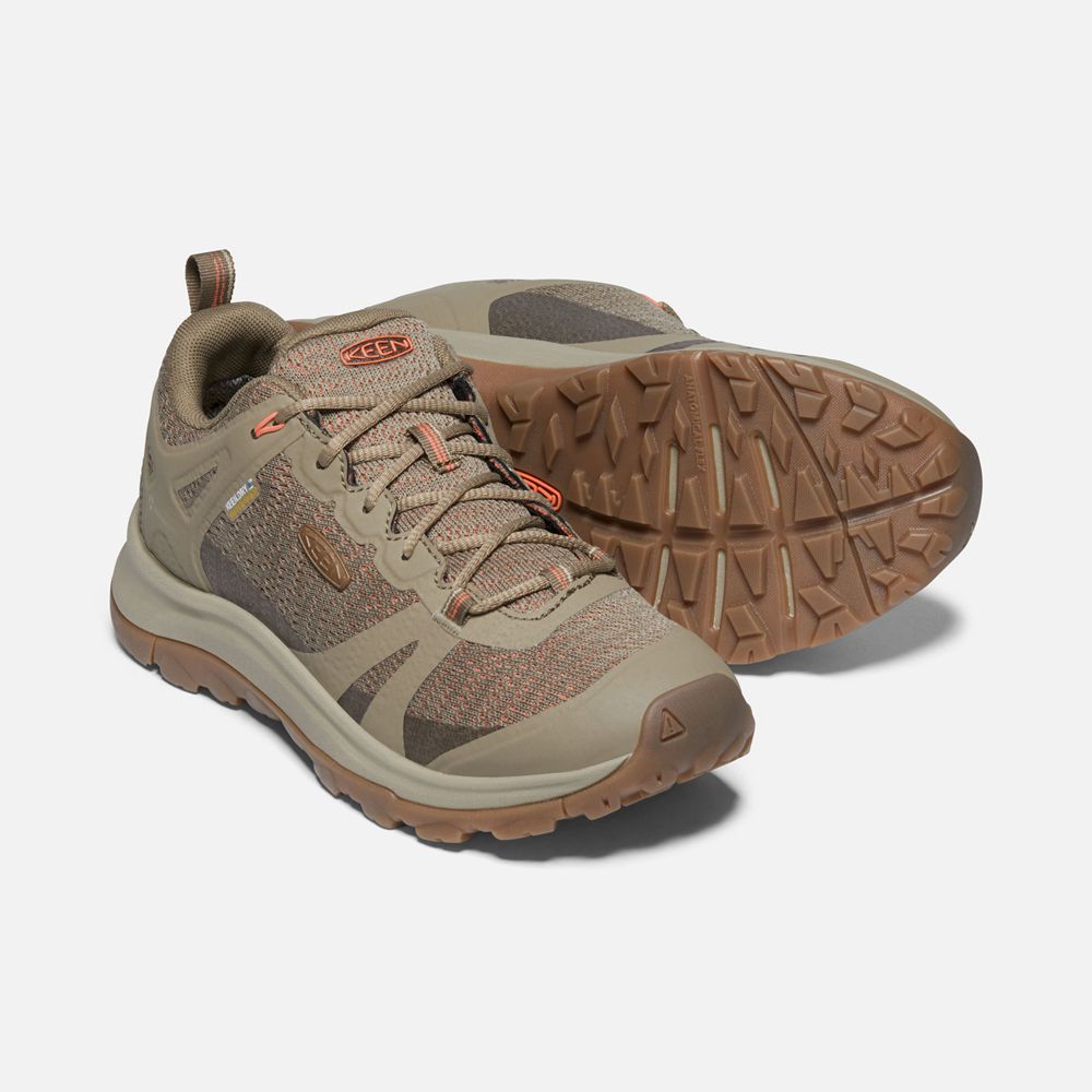 Baskets Keen Femme Beige/Corail | Terradora Ii Waterproof Shoes | ZFQTW-9431